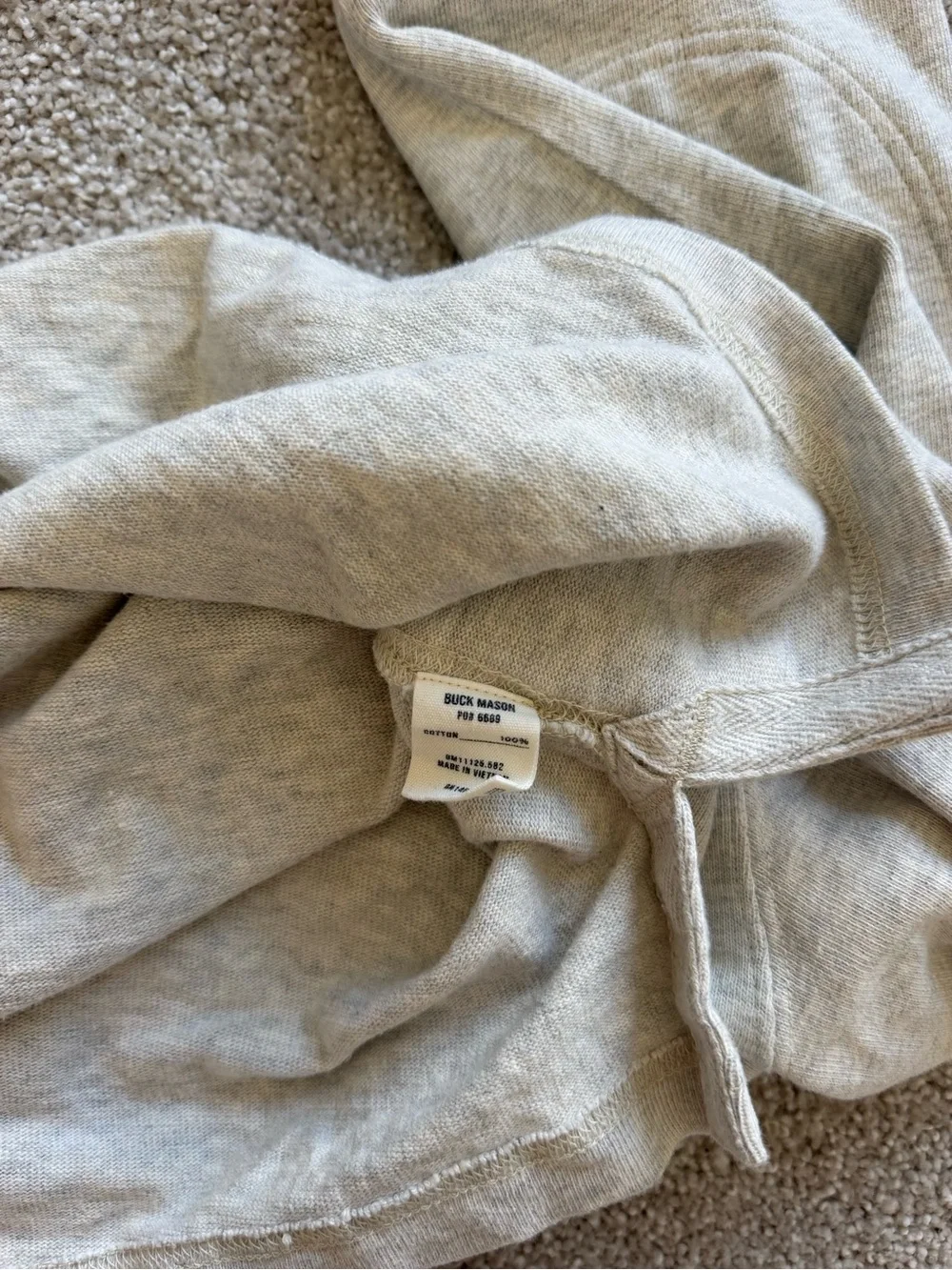 Buck Mason Light Gray Rugby Crewneck